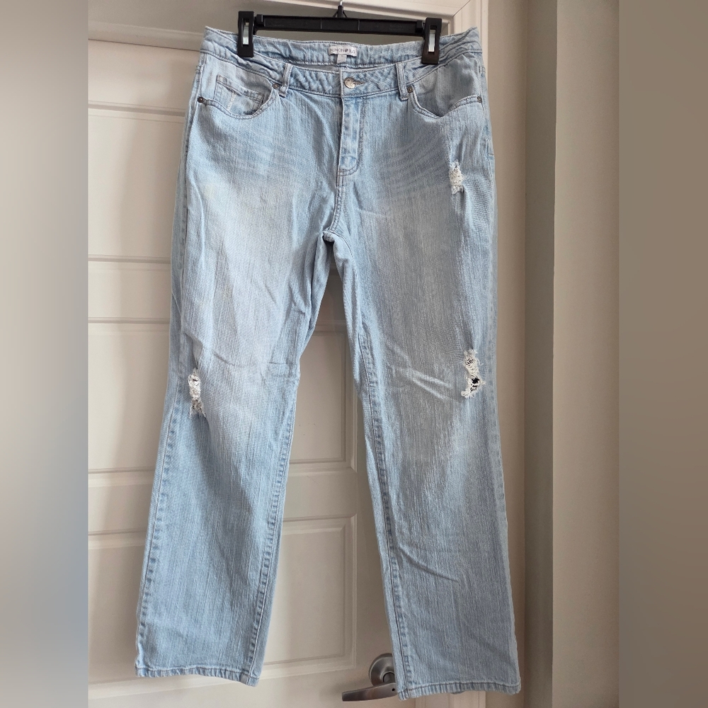 Fashion Bug Light Blue Distressed Womens Jeans‎